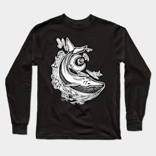 Inktober - day 12 WHALE Long Sleeve T-Shirt